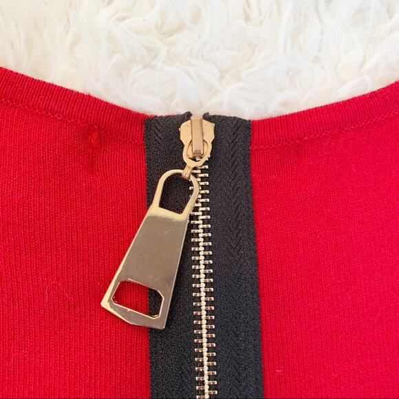 HILARY RADLEY for KATHERINE BARCLAY Red Sweater Short Dress Medium - Picture 4 of 11